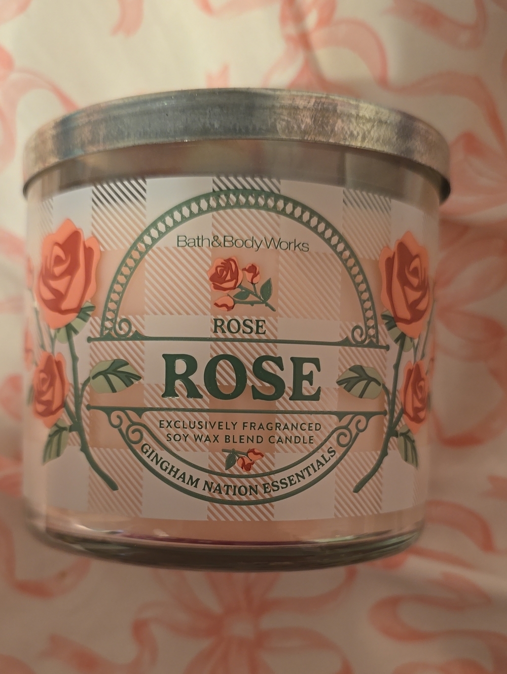 BNWT Bath And Body Works Rose 3 Wick Candle